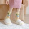 Yousheng Женские пушистые носки до щиколотки Зимние теплые плюшевые носки Милые носки с сердечками и бантами с облачным узором Пушистые носки для девочек для дома и улицы