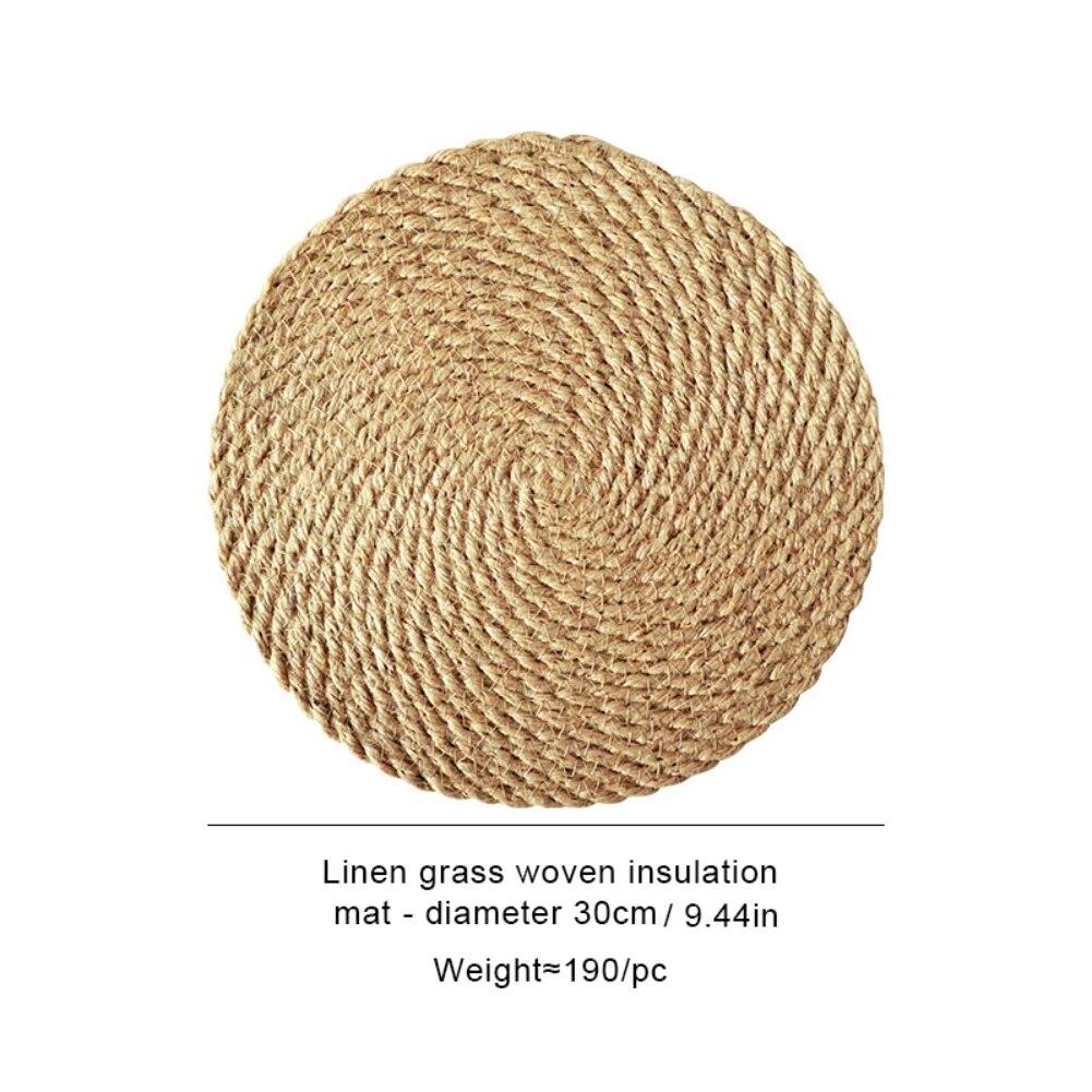 Льняные тканые салфетки, соломенные подставки, хлопковые и льняные салфетки под миски в японском стиле, салфетки под кастрюли, изоляционные коврики для обеденных столов