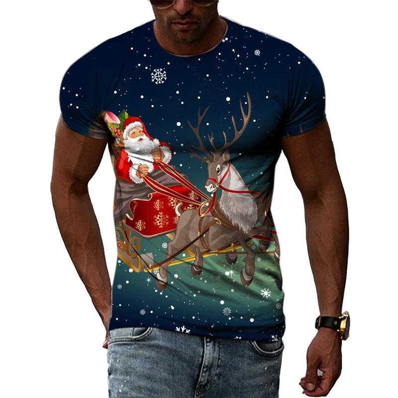 Christmas Atmosphere Original Pattern 3D Printed T-Shirt Christmas Eve New Year Clothing Comfortable Versatile High Quality Top