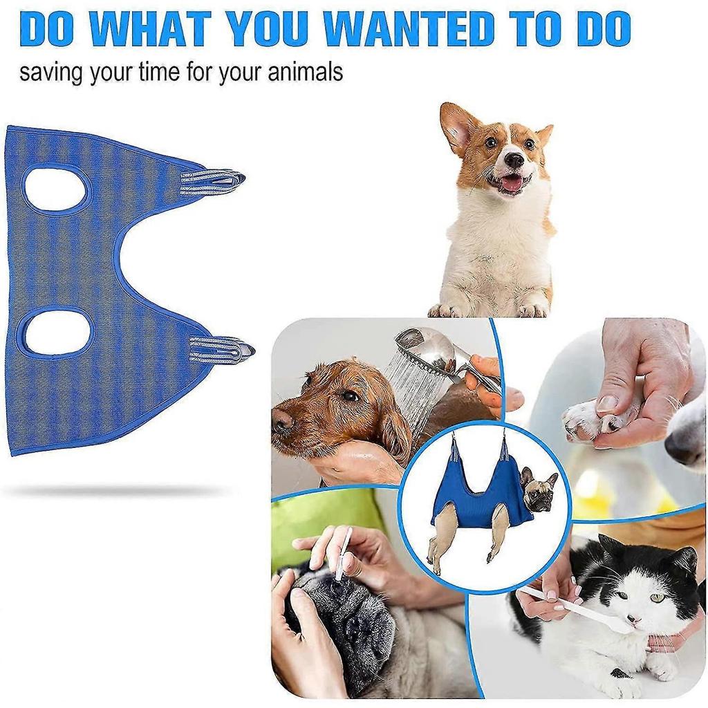 Dog Grooming Hammock Harness For Grooming Nail Clip Trimming Bathing Restraint Bag(M)Black
