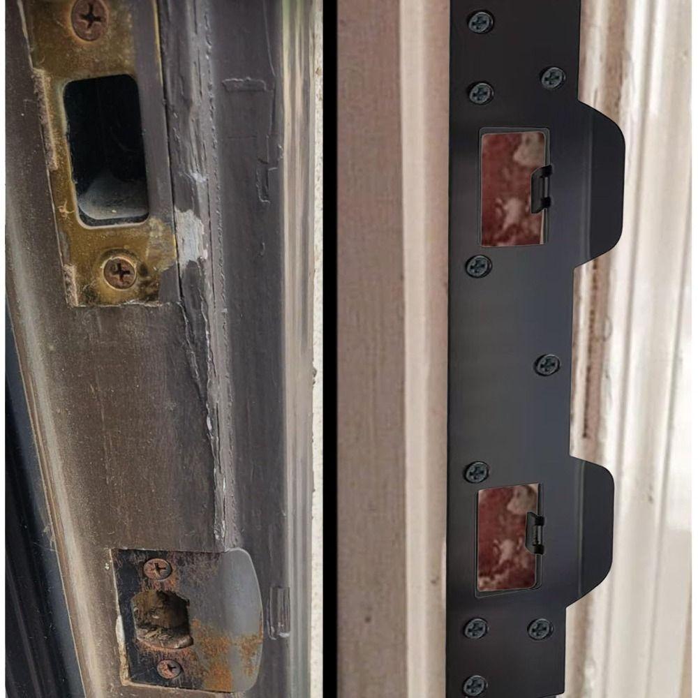 Metal Door Strike Plate Rustproof Security Front Door Security Devices Reinforcement Plate with 5-1/2 Inch Hole