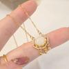 Женское auspicious cloud necklace Ruyi: Подвеска из белого халцедона на ключицу для долголетия и элегантности