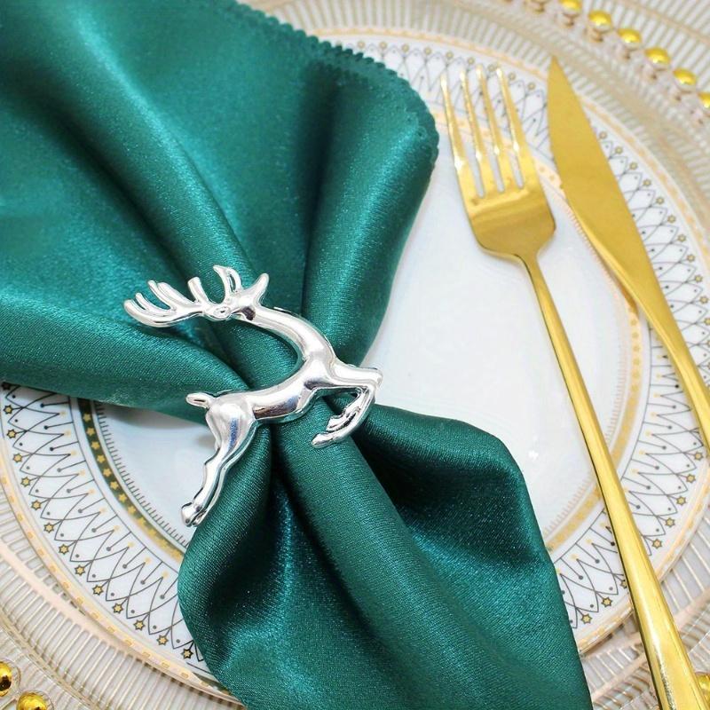4 шт. Кольца для салфеток в виде оленей, Рождественские держатели для колец для салфеток, Пряжка для салфеток в виде северного оленя для украшения праздничного стола