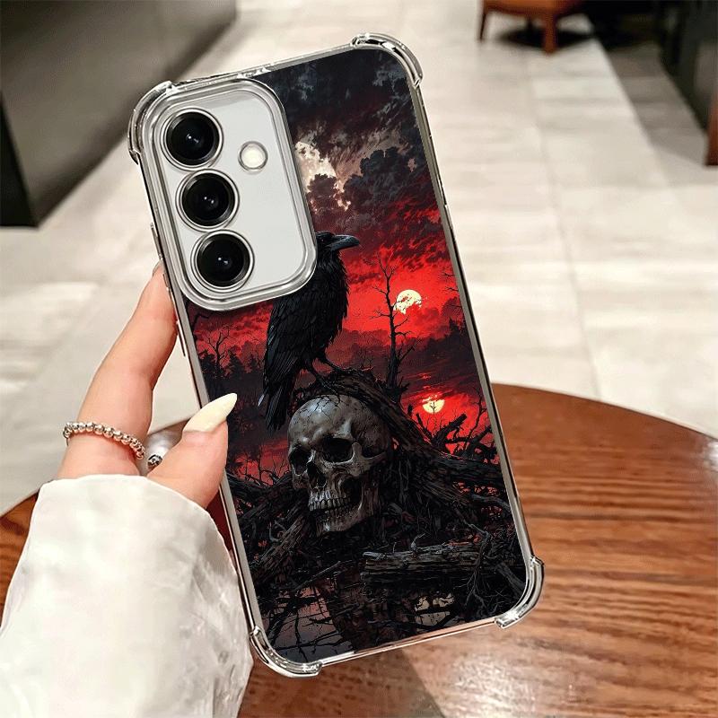 Gothic Vampire Scarlet Art Plating Phone Case For Samsung A17 A07 A37 A57 A16 A56 A15 A55 A14 A54 A13 A53 A26 A36 A25 A35 A24 A3