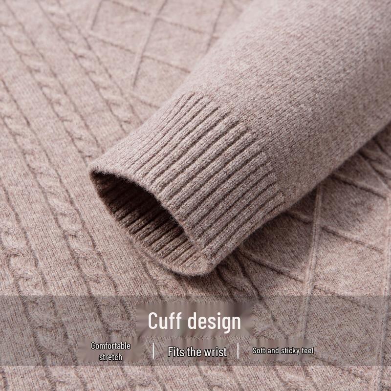 Hodo Men's 100% Lambswool Mock Neck Pullover Sweater