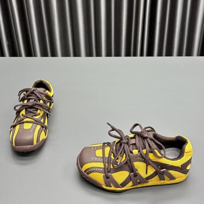 Кожаная сетка обувь Форрест Гамп женская 2025 ранняя осень новинка круглый носок толстая подошва сочетание цветов универсальные коровья кожа повседневная спортивная обувь тренд