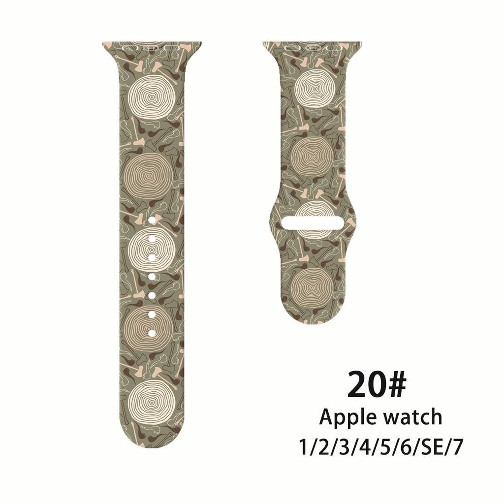 Ремешок Fresh Mori Printed Strap для Apple Watch S10 - мягкий силиконовый спортивный креативный сменный ремешок для iWatch 10/9/8/7/6/5/4/3/2/1/Se/Ultra/Ultra2 49 мм