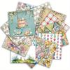 24pcs Junk Journaling Craft Paper Flower Crapbook Paper Pad 6x6inch Assorted Pattern Decoupage Cardstock Paper Single-Sided Vintage Scrapbooking DIY