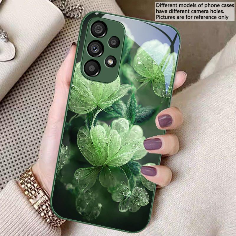 Розовый Хрустальный Цветок Для Samsung S8 S9 S10 S20 Ultra S21 Pro S22 Plus S23 FE S24 Ultra S25 Edge S25Ultra Стеклянный Чехол Для Телефона