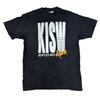 Винтажная черная мужская футболка KISW Seattle с графическим принтом, одинарный шов