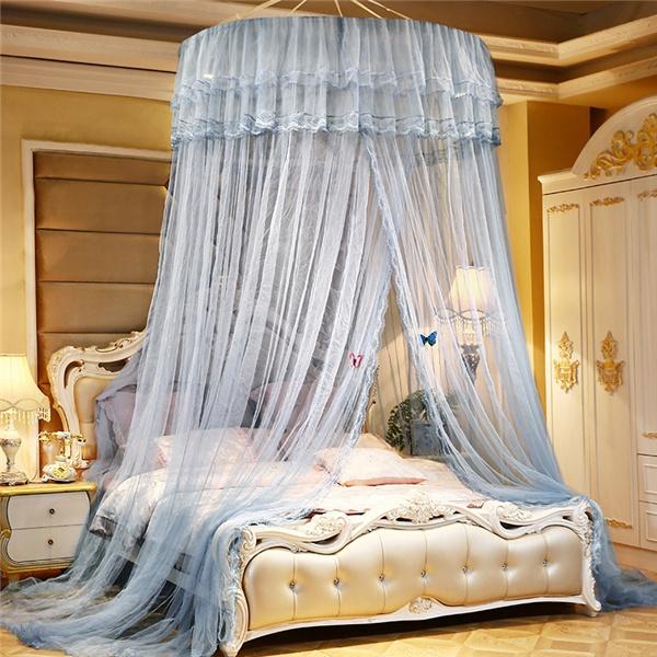НОВЫЙ кружевной купол принцессы, кровать с балдахином от насекомых, сетчатая занавеска, элегантная круглая москитная сетка, бытовая большая кровать, постельные принадлежности, удобный сон