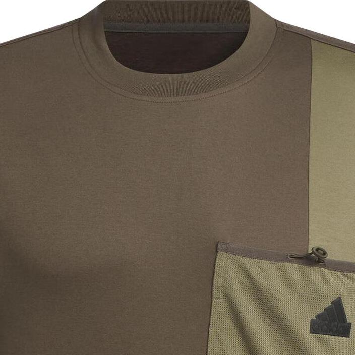 Adidas Дышащая трикотажная футболка с коротким рукавом, мужские топы, коричневые JI9809