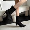 Fashion Large Size Pointed Socks Boots Fashion Elastic Boots Women's 2024 Autumn and Winter New Knitted High Heels Women's Boots