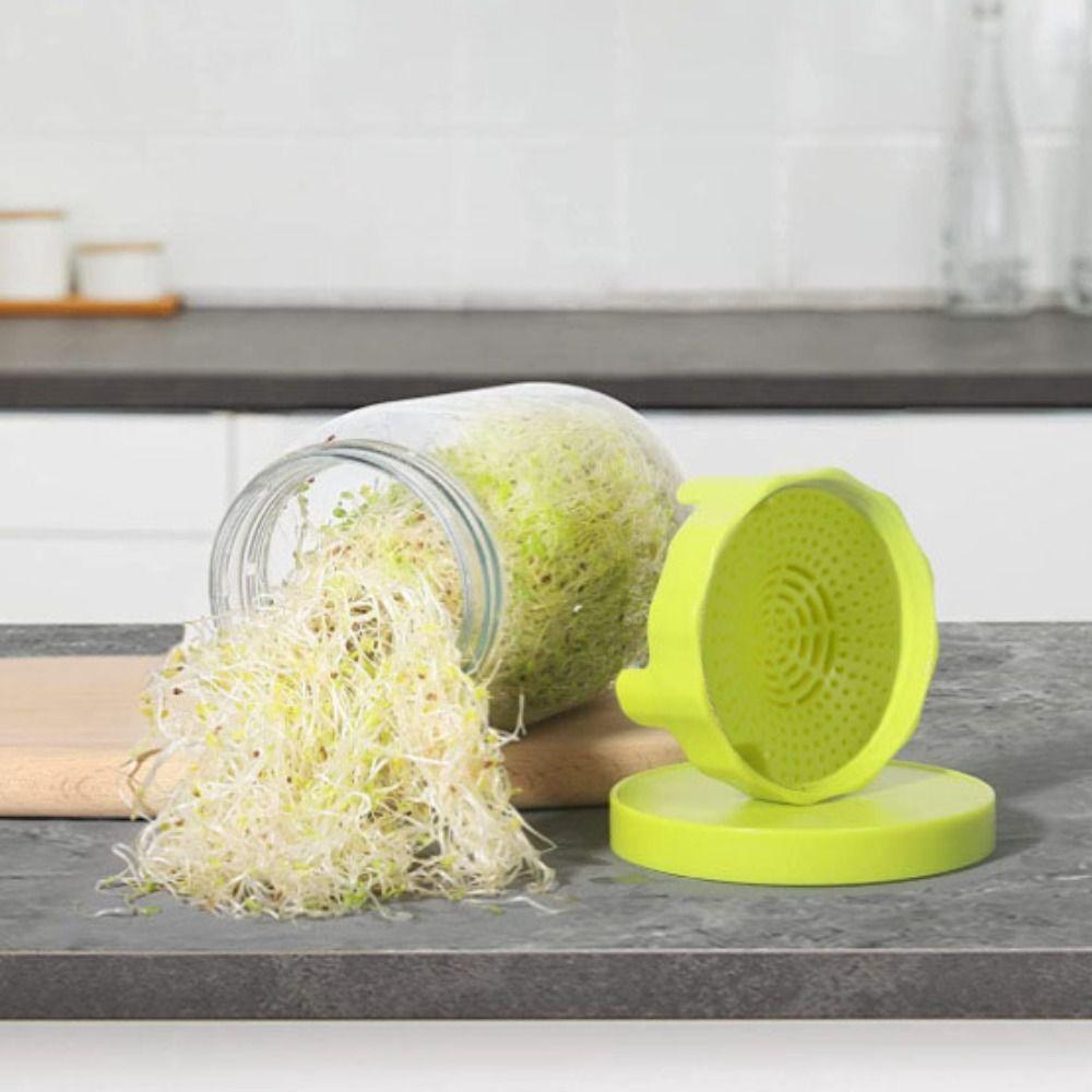 2pcs ABS Mason Jar Sprouting Lid 86mm Filter Cover Vegetable Seed Growing Lid Wide Mouth Jar