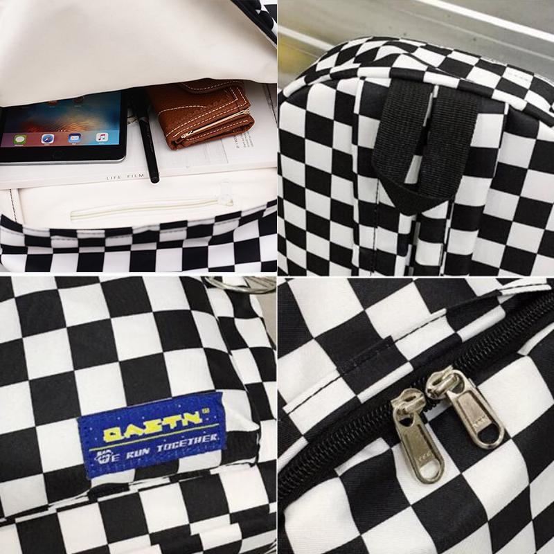 Унисекс клетчатый нейлоновый дизайн рюкзак для ноутбука рюкзак книги сумки для школы рюкзак повседневный рюкзак