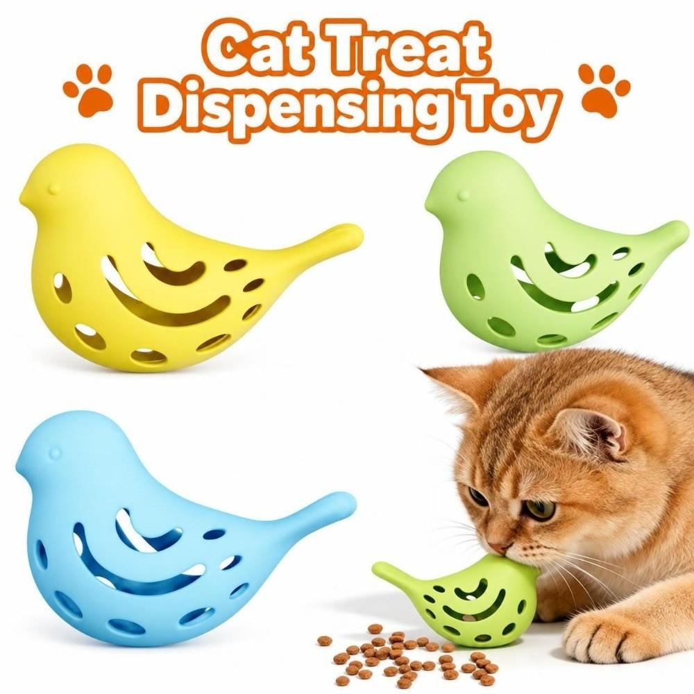 Fish Shape Treat Dispenser Silicone Cat Chew Toy Pet Puzzle Cat Feeder Toy Cat Interactive Play