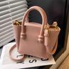 Fashionable Women PU Leather Pack Summer New Simple Solid Color Crossbody Bag Casual Female Handle Bucket Bags