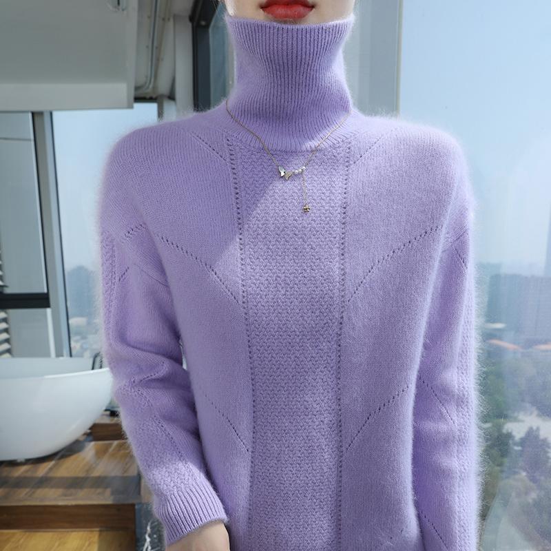 Женский кашемировый свитер Qinghe кашемир 30% кашемир 30% норка 30% шерсть 10% нейлон Женский осенне-зимний толстый кашемировый свитер мягкий и теплый