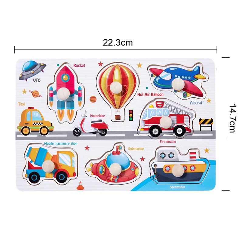 Детский Деревянный Пазл Игрушки Монтессори Мультяшное Животное Транспорт Ручные Доски Раннее Обучение Развивающая Игрушка для Детей TMZ