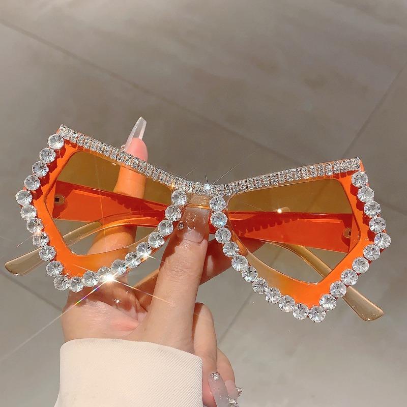 Солнцезащитные очки Diamond Shiny Shades Polygon Gradient irregular Woman, цветные бабочки, оправа, женские солнцезащитные очки