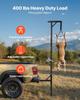 Truck Hitch Game Hoist, 400 lbs Load Capacity, Hunting Deer Hoist with 2-inch Receiver, 360-Degree Swivel Shaft & Adjustable Height, Includes Gambrel