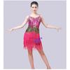 Latin Dance Dress Sequined Fringe Stage Performance Costume Women