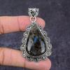 Larvikite Stone Gemstone Handmade 925 Sterling Silver Jewelry Pendant 2.56" r3C90
