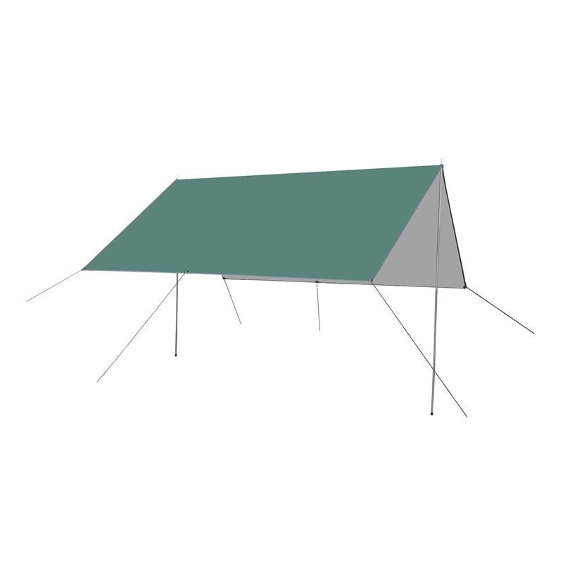 Awning With Support Pole Rope Peg Waterproof Tarp Tent Shade Garden Sunshade Outdoor Camping Sun Shelter Beach Hammock