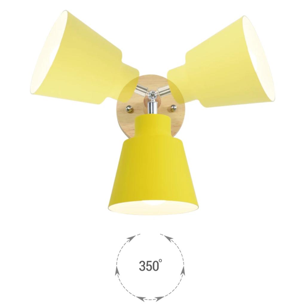 New Nordic Wall Light Indoor DIY E27 Wooden 6 Colors EU/UL Plug 350° Wall Lamps Living Room Bedroom Aisle Sconce Fixtures Decov