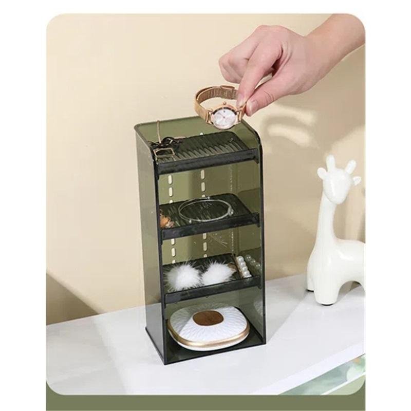 Mirror Cabinet Storage Box Desktop Transparent Dressing Table Skin Care Products Jewelry Makeup Brush Multi-layer Storage Rack Lipstick Storage Rack