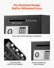 0.6 Cubic Feet Drop Safe, Drop Slot Safe Box with Password and Turn Knob, Heavy Duty Compact Cash Depository Box with a Front Lock Slot for Cash, Bank