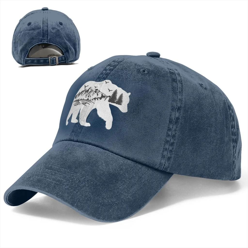 Бейсболка White Bear Mountain для мужчин и женщин, винтажная регулируемая кепка для папы, вымытая хлопковая кепка для отдыха на природе