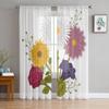 Цветочный букет Тюль Шторы для гостиной Кухня Оконные шторы Домашний декор Прозрачные шторы для детской спальни
