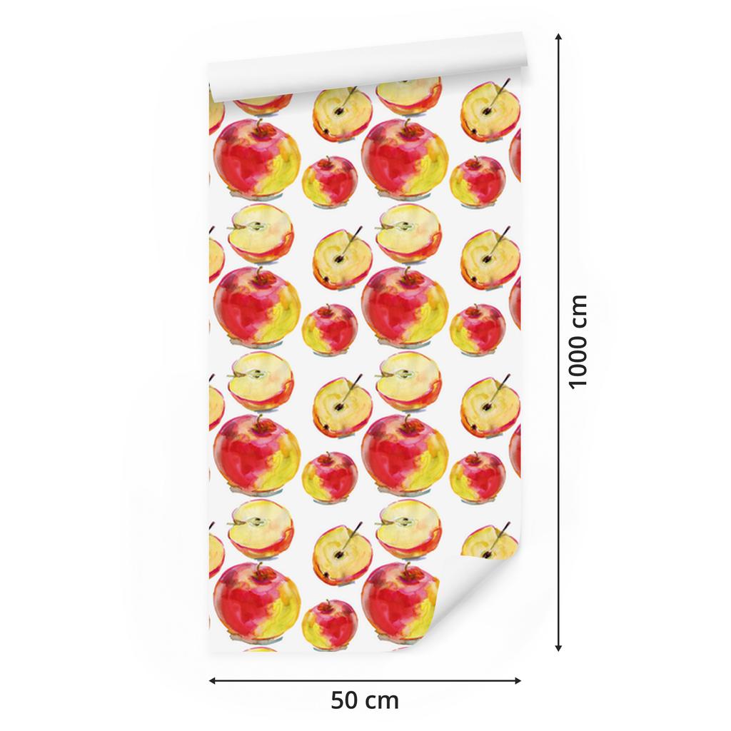 Apples and Fruits Wallpaper for Living Room and Bedroom 50x1000