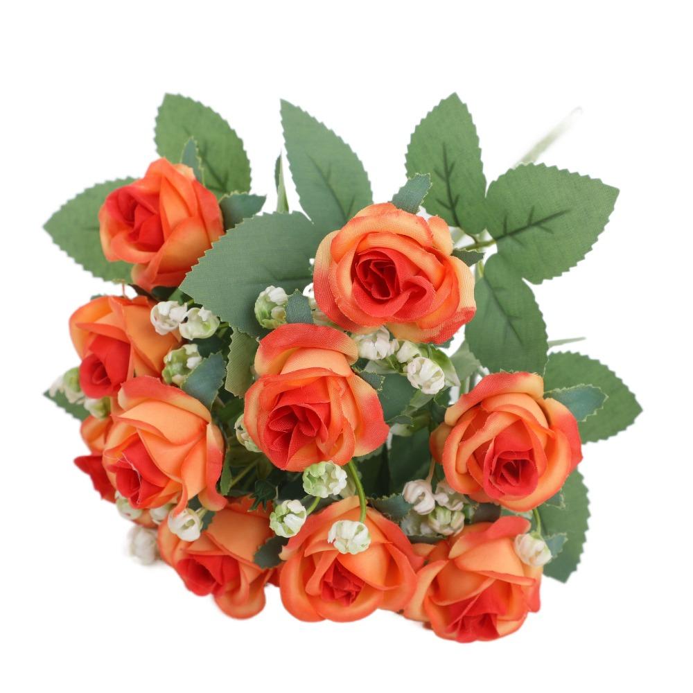Букет искусственных роз своими руками 10 головок Искусственные цветы камелии и пиона Домашний декор