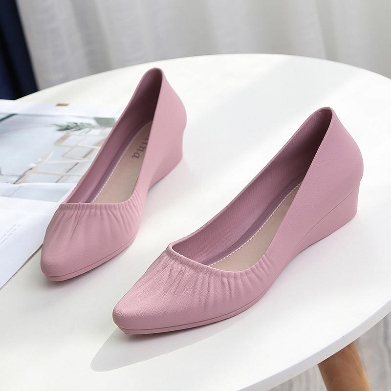 Сандалии Baotou с неглубоким носком, женская летняя верхняя одежда, одинарные туфли на танкетке, модные пляжные туфли на среднем каблуке, нескользящие, для отдыха