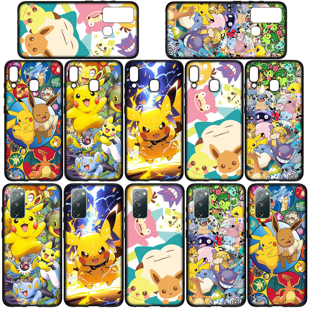 Чехол для iPhone 16 15 Xiaomi Redmi Note 14 13 12 11 Pro Max X 8 16e Samsung Galaxy S25 S24 S23 Moto OPPO Huawei Eevee Pokemon Pikachu милый чехол для телефона