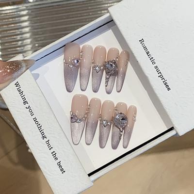 Фиолетовый градиентный боковой свет кошачий глаз косой край тонкий K9 алмаз ледяная роса съемная носимая броня