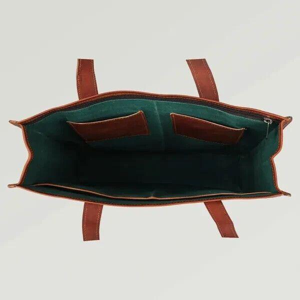 Большая сумка на плечо из козьей кожи размером 14 на 14 дюймов, большая сумка для покупок, коричневая женская