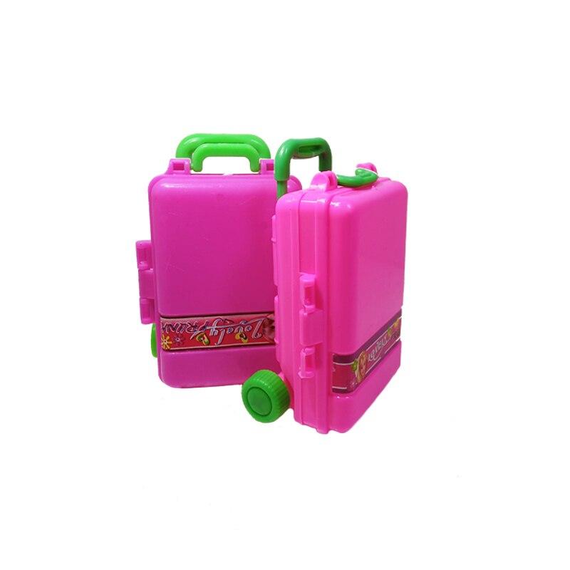 Миниатюрная 1/6 кукольная принадлежность для кукольного домика Барби, детская игрушка, пластиковый 3D милый дорожный чемодан, чемодан, багажник, мебель