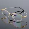 Men'S Semi-Rimmed Titanium Memory Frame Metal Eyeglasses Frame For Myopia Prescription Glasses
