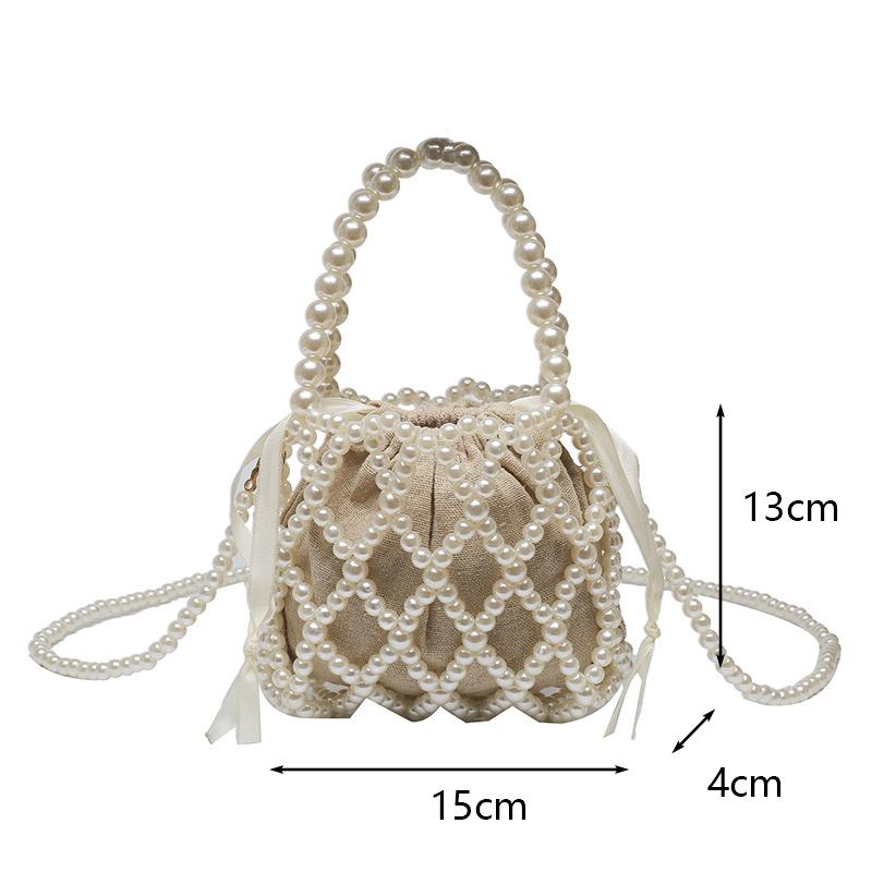Женская сумка Pearl Маленькая мини-сумка-ведро Тканые сумки через плечо для ужина Кошелек Кошелек Сумка Женские сумки через плечо