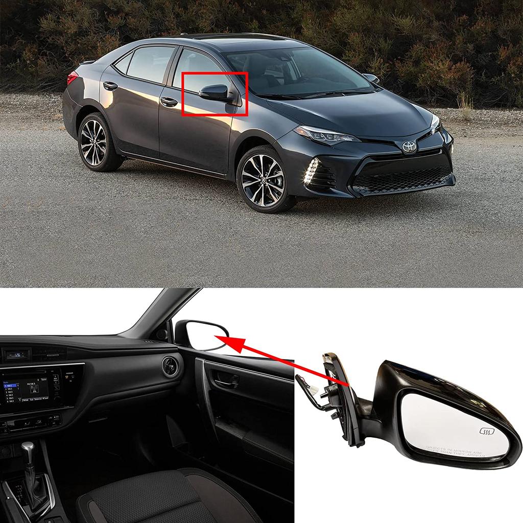TO1320295/TO1321295 Driver/Passenger Side Exterior Mirror Car Power Heated Manual Fold for Toyota Corolla 2014-