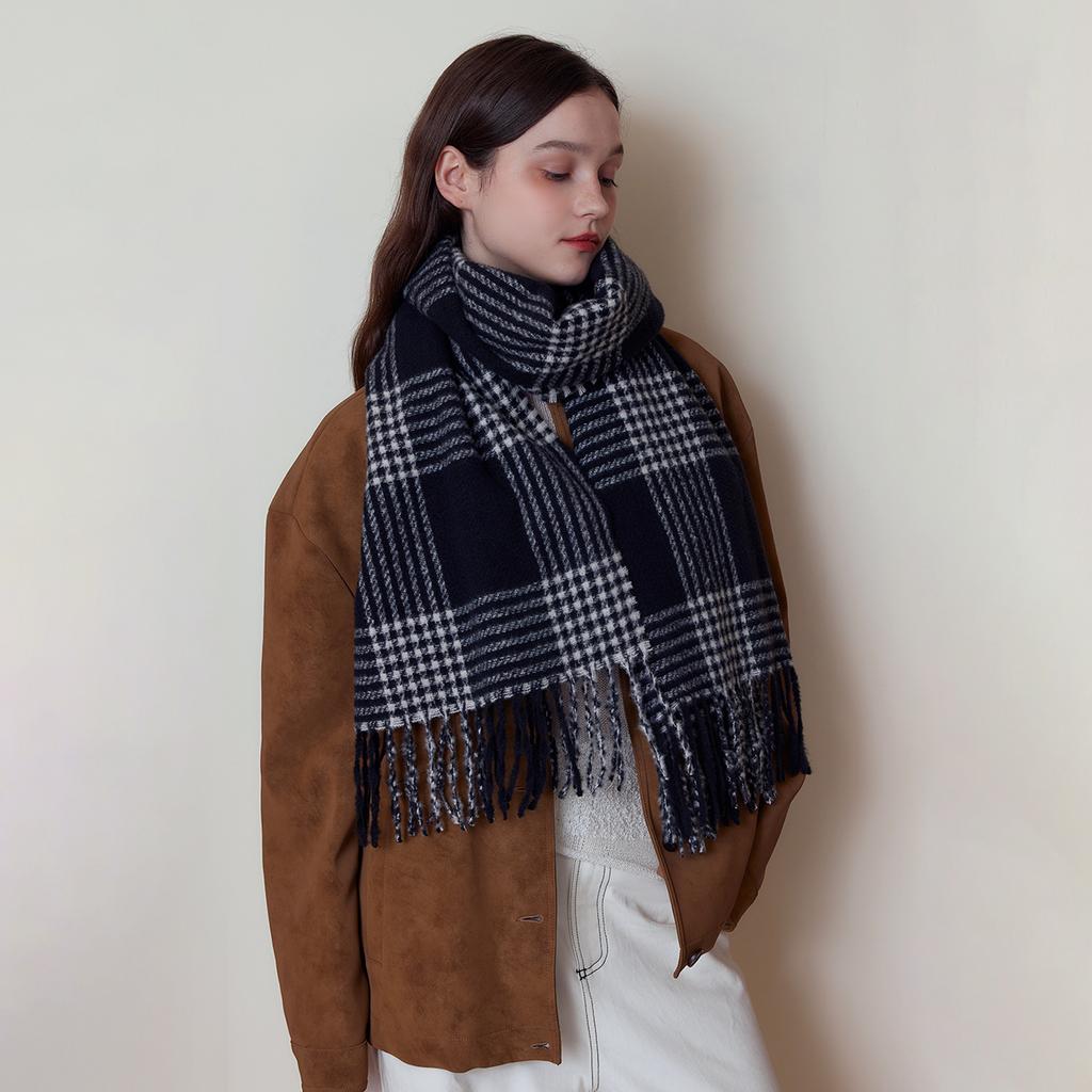 Ретро британский плед имитация кашемира шарф женская шаль осень и зима теплый шарф