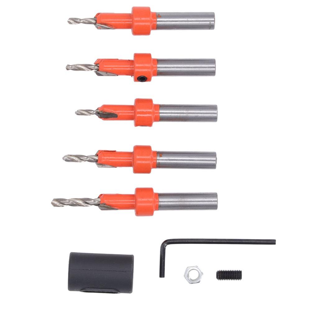 5pcs High Carbon Steel Countersink Drill Bit Set Woodworking Drill Bit For Various Woods