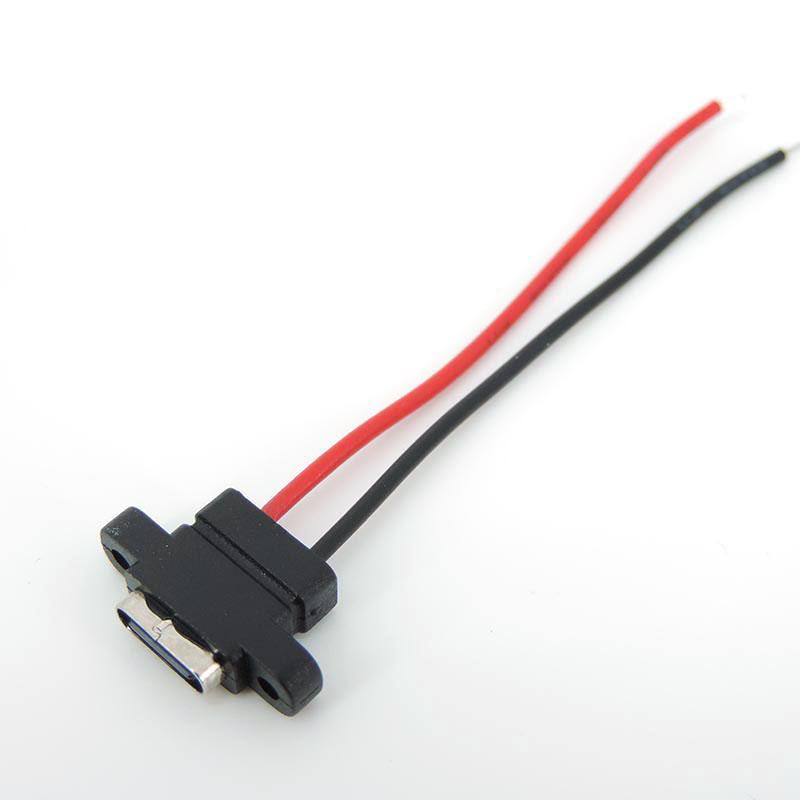 Type-C 2Pin SMD SMT Паяльный провод Порт быстрой зарядки с высоким током Водонепроницаемый Гнездо питания USB 3.1 разъем для самостоятельного ремонта