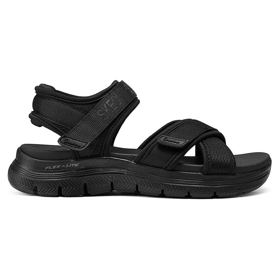 Skechers Модные повседневные удобные нескользящие дышащие легкие пляжные сандалии Женские сандалии Черные 119487-BBK
