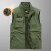 Осенне-зимний мужской двусторонний жилет Dad без рукавов с воротником-стойкой, многокарманный быстросохнущий жилет большого размера