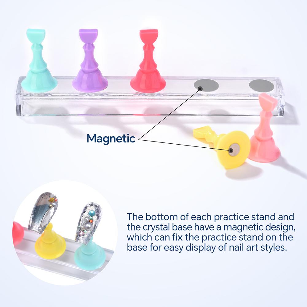 5 шт./упак. шахматный магнитный держатель для ногтей набор подставок для гель-лака инструменты для накладных ногтей подставка для практики нейл-арта