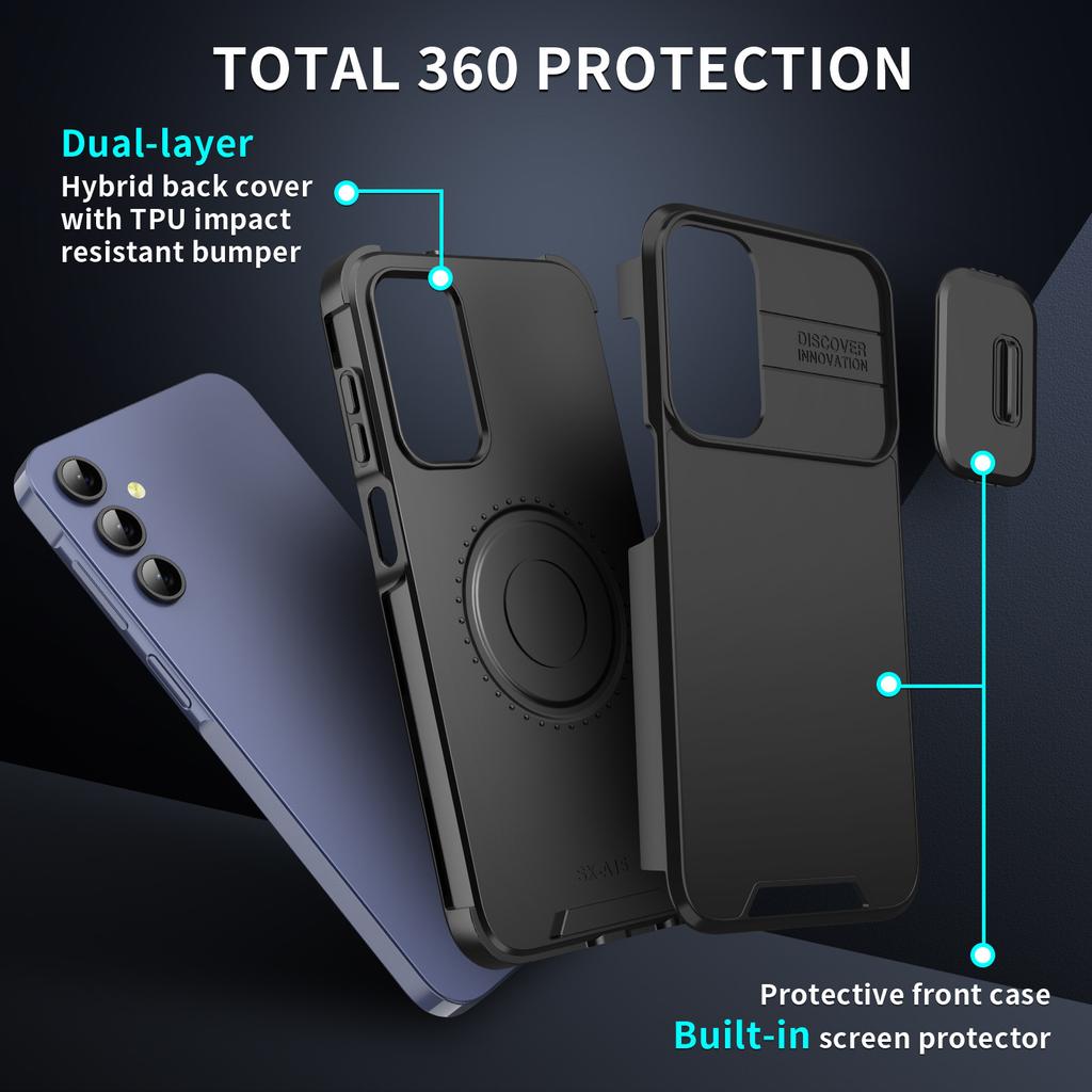 Slide Camera Protective Cover For Samsung Galaxy A55 A56 A36 A54 A53 A14 A17 A35 A15 A16 5G Matte Shockproof Armour Phone Case